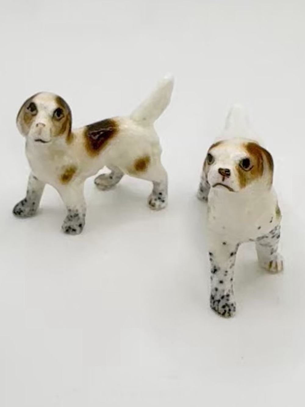 VTG Mid-Century Miniature Bone China Dog Figurines Set of 2 Hunting Spaniel